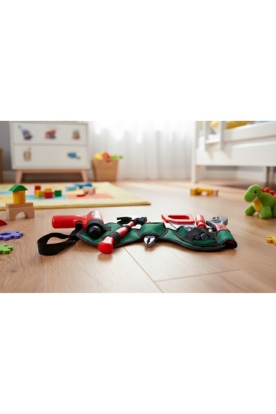 Norimpex Set de unelte DIY în centură verde, jucărie pentru copii