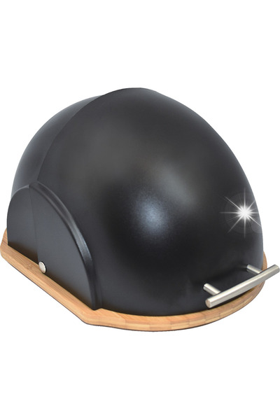 KRISBERG Chlebak cutie de pâine mare din bambus-acril negru