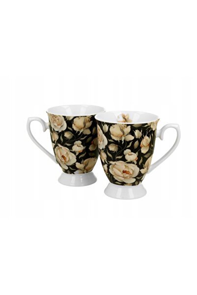 Duo SET DE 2 CĂNI Porțelan floral exclusiv 300 ml