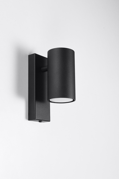 Sollux Lighting Aplică de perete modernă neagră, spot pentru dormitor, deasup...