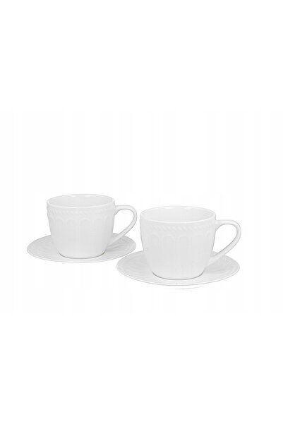 Duo Set de cești cu farfurioare 2+2, porțelan, 260 ml, set de cafea
