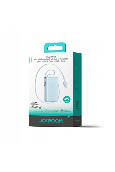 Joyroom Powerbank de 10000mAh și 35W cu cablu USB-C retractabil și cablu-șnur...