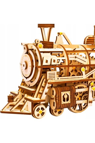 Robotime Puzzle 3D din lemn, model pliabil - LOCOMOTIVĂ