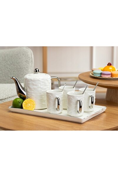 HowHomely Serviciu de cafea și ceai Selena White 10 piese pentru 4 persoane G...