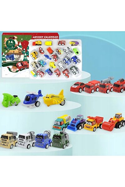 NO BRAND CALENDAR DE ADVENT 24 ELEMENTE MAȘINI AUTOMOBILE MAȘINI AVIONPLANE