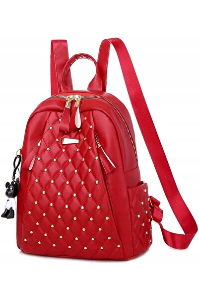Edibazzar Rucsac fashion matlasat pentru femei, geantă de școală din piele ne...