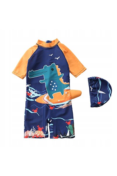 NO BRAND Costum de baie băieți, imprimeu dinozauri, UV UPF 50, 116/122, 5+ an...