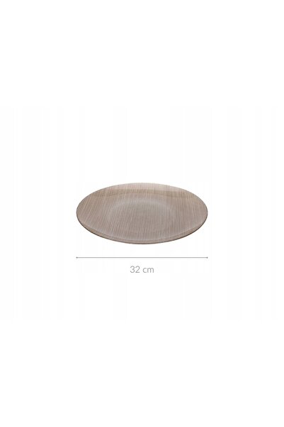 Home Styling Collection Platou decorativ mare, rotund, auriu, din sticlă corn...