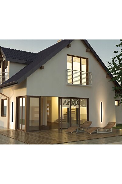Italux Aplică de perete LED neagră pentru exterior, pentru fațade, terase, al...