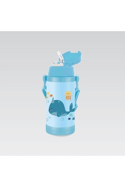 Maestro Cană termică pentru copii cu pai 350ml balenă