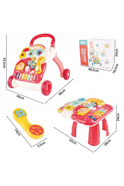 MalPlay Scaun de mers educativ, Casă cu pian educativă, Joc 4 în 1, Telefon e...