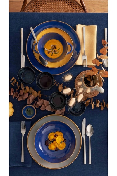 NO BRAND ROSE&TULIPANI CONCERTO BLU COBALTO Set de 4 căni cu mâner 430 ml