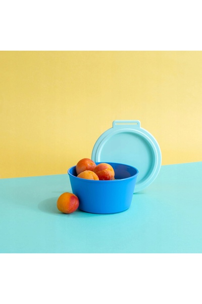 Koziol Bol cu capac, din plastic albastru, pentru gustări, 700 ml