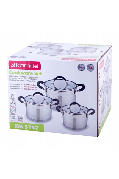 Kamille Set complet de oale din oțel inoxidabil, 6 piese.
