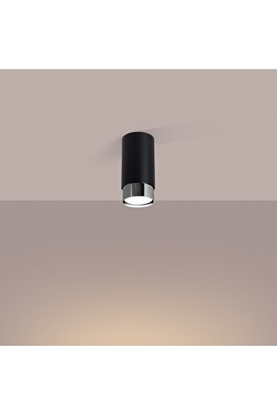 Sollux Lighting Spot de tavan tip tub, negru cromat, 12,5 cm, Sollux