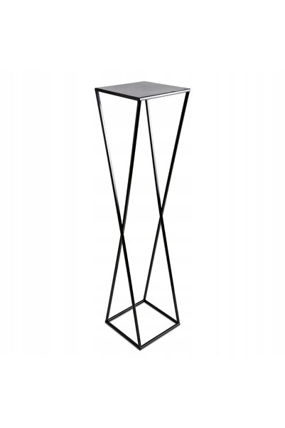 HowHomely Suport modern pentru flori, de podea, 100 cm, negru, stil loft
