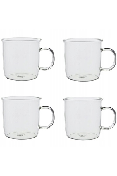 MPLCO Pahar tip cană cu mâner, 4 bucăți, pentru cafea și ceai, 450 ml