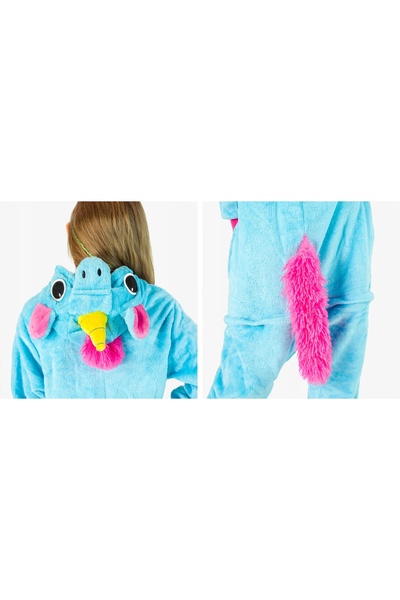 NO BRAND Pijamale pentru copii salopetă Pegaz caldă set cadou cu deschidere f...