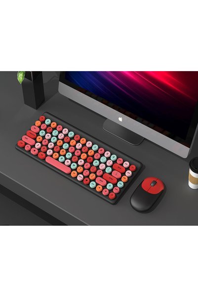 Pan i Pani Gadżet Tastatură wireless retro + Mouse wireless negru