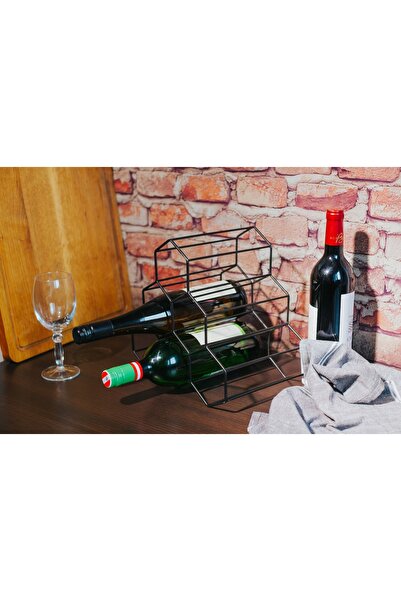 Brunbeste Dulap pentru vinuri, raft de expunere sticle, metal negru, rezistent