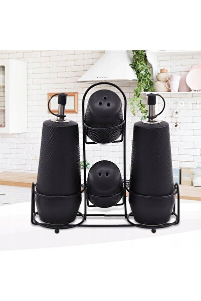 Maestro Set ceramic pentru condimente 5 piese 'NEGRU'
