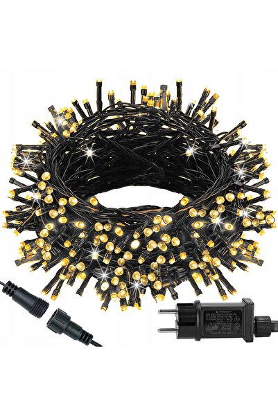 Springos 300 LED-uri Lumini de Crăciun de exterior, tip perdea, cu lumină con...