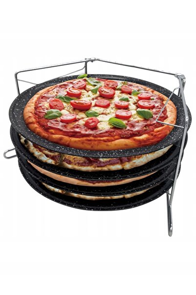 Kinghoff Set de 4 forme de pizza cu ramă KH-1553