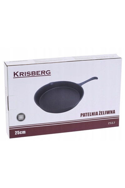KRISBERG Tigaie din fontă de 25,5 cm, grea, pentru inducție