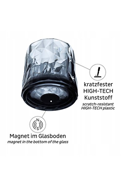 NO BRAND Ochelari magnetici pentru whisky gri Silwy 6 bucăți + 6 paduri nano gel