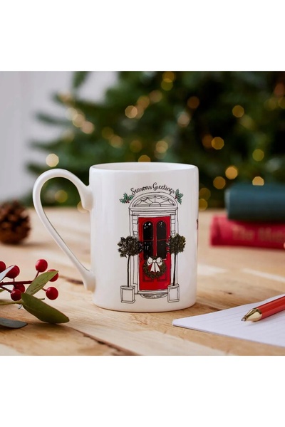 NO BRAND Portmeirion Cană Meirion 350 ml „Christmas Door”, de Crăciun, pentru...