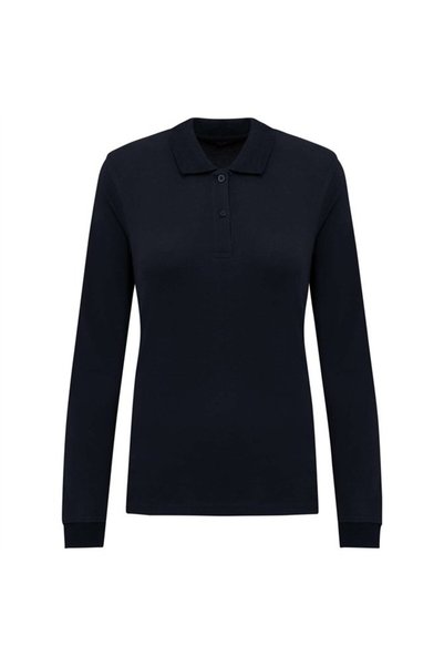 Kariban Bluza polo damă KA2028, mânecă lungă, bumbac organic 180 g/m², materi...