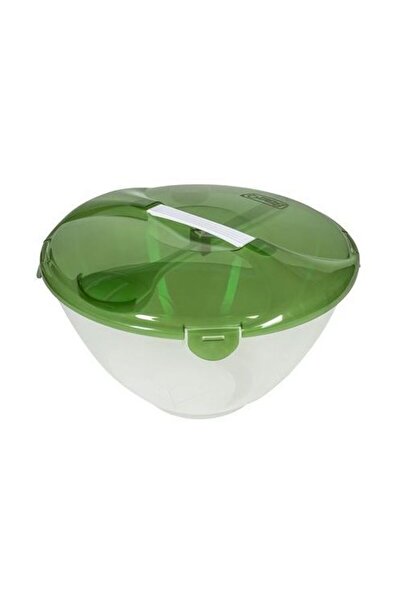 BranQ Bol de plastic cu capac, tacâmuri pentru salată 4EL