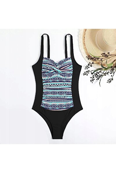 NO BRAND Costum de baie întreg modelator, negru, XL