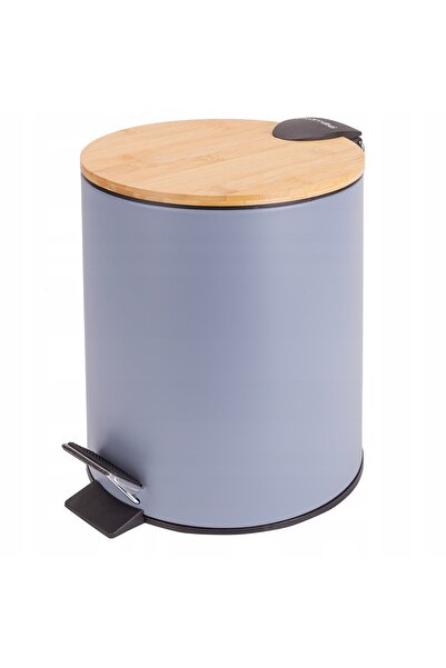 Kamille Coș de gunoi din inox pentru baie, gri, cu capac, 5l