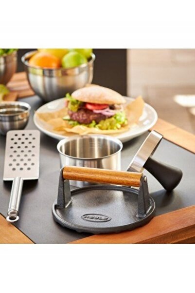 Rösler ROESLE Set de 3 piese pentru burgeri: presă și spatulă pentru grătar