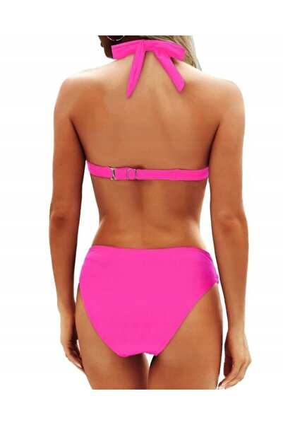 NO BRAND Costum de baie la modă, din două piese, roz, bikini modelator cu leg...