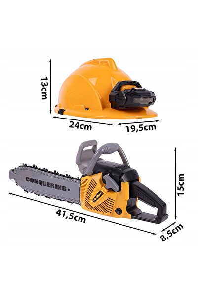 Stator Drujbă pe benzină pentru copii, cu acumulator + cască, set 2 în 1