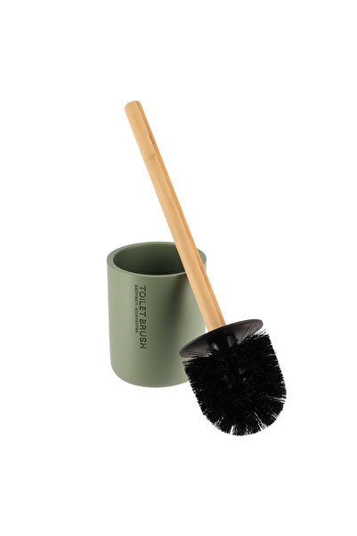 NO BRAND Perie pentru WC din polirășină, aspect bambus, Ø 10,4 cm, verde kaki