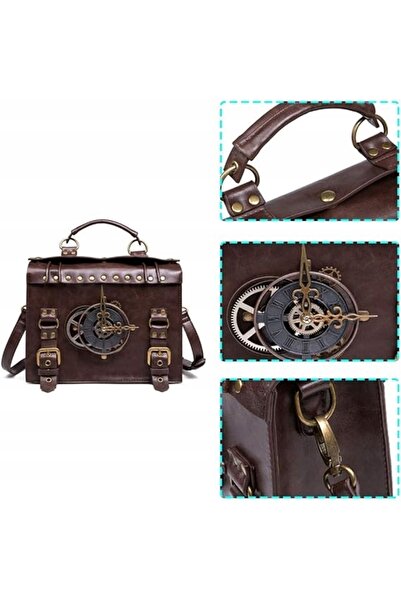 NO BRAND Geantă/Vinătoare vintage steampunk retro gotică pentru laptop, tip p...