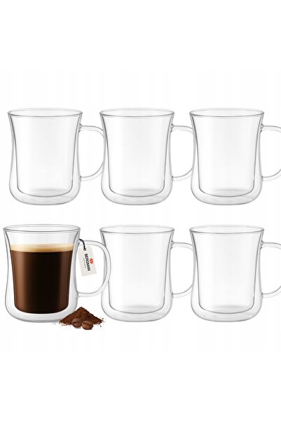 Premium Set de pahare termice de 400 ml cu pereți dubli Bergman, 6 bucăți