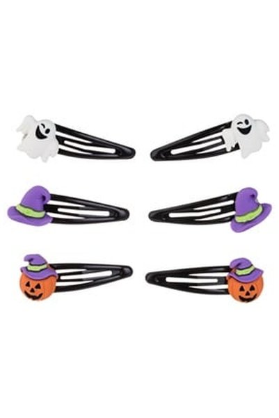OEM Set Clame Metalice Par Negre cu Fantoma Palarie Vrajitoare Dovleac 5cm - ...