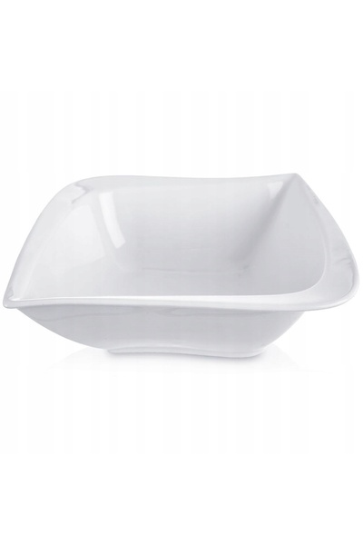Vilde BOL DE SALATĂ DIN PORȚELAN ALB, PĂTRAT, PENTRU SALATĂ, 1,3 L