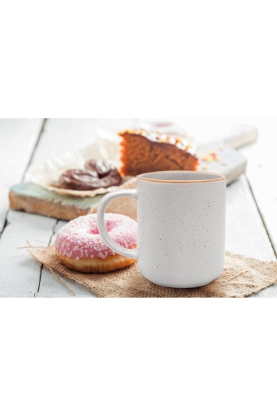 MG HOME Cană de porțelan Artena 400 ml mare, culoare deschisă, pentru cadou