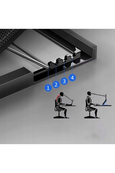 Strado Suport de răcire reglabil pentru laptop de 12-17 inch, cu bază antider...