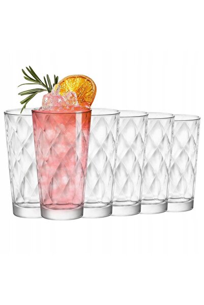 Bormioli Rocco Pahare Kaleido din sticlă 370 ml 12 bucăți cu diamante în relief