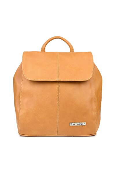 Beltimore Rucsac de damă din piele de cămilă, cu clapetă, culoare uni, S41
