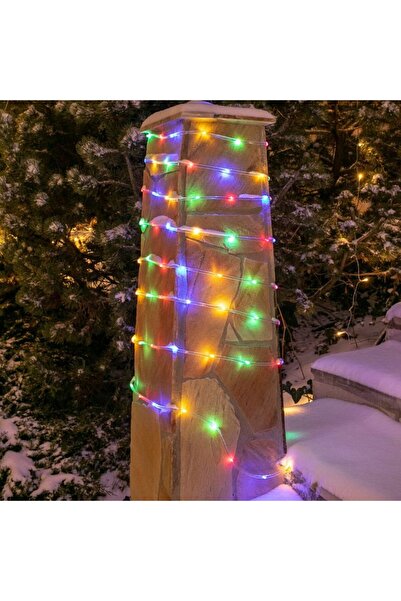 VOLTRONİC Tub luminos solar 100 LED-uri, lumini de grădină festive multicolore