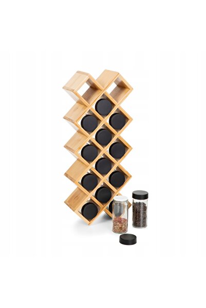 Homla Set de condimente B2 BAMBOO Essentials pe suport de bambus 42x17x9,5 cm