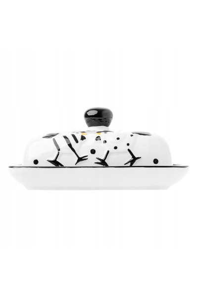Odelo Vas de unt din ceramică cu motiv de găină, negru, 17,8 x 12,8 cm