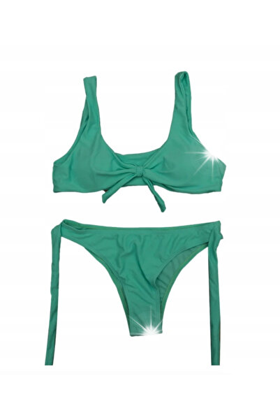 NO BRAND Costum de baie bikini cu legături turcoaz, sexy, mărimea L.